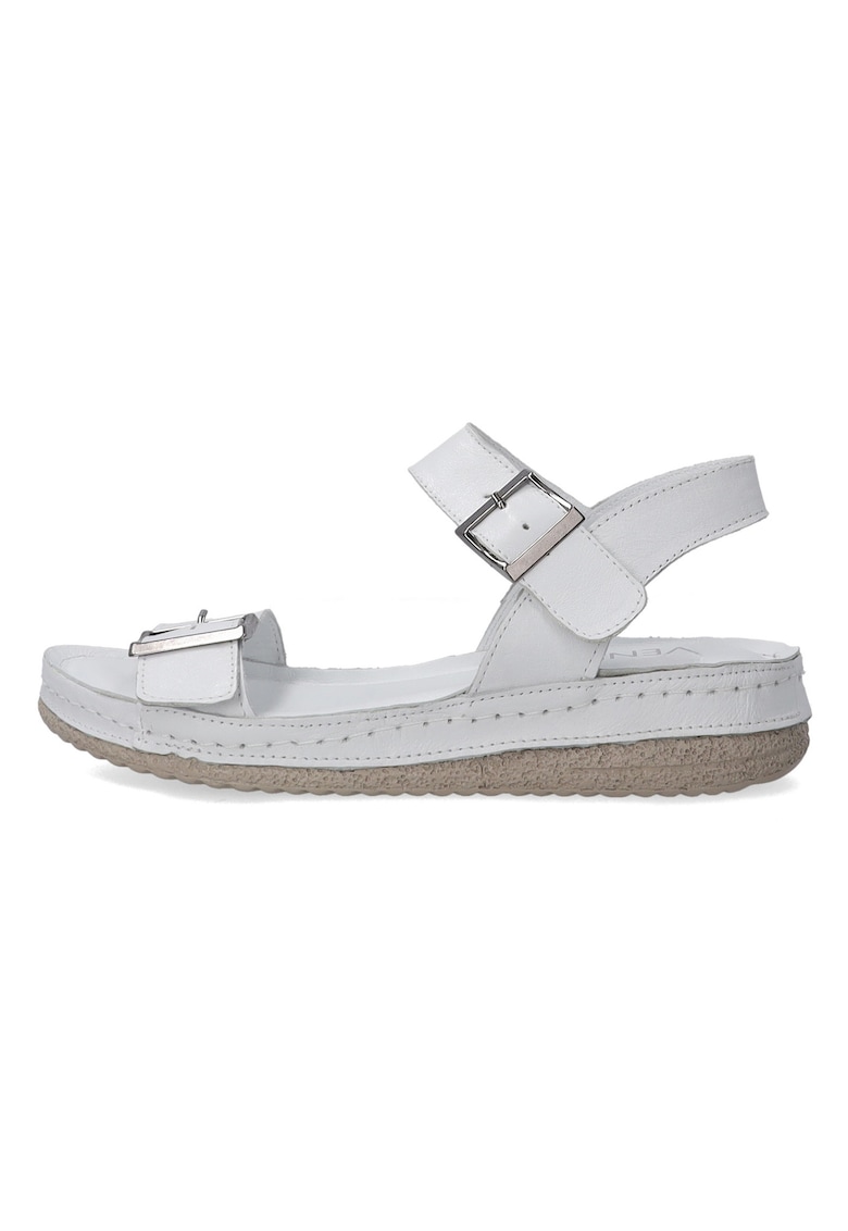 Sandale din piele captusite cu piele - Alb