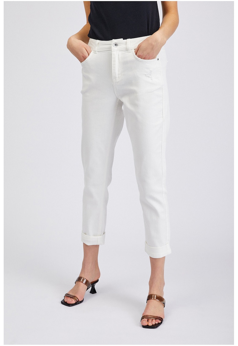 Blugi crop skinny - Alb