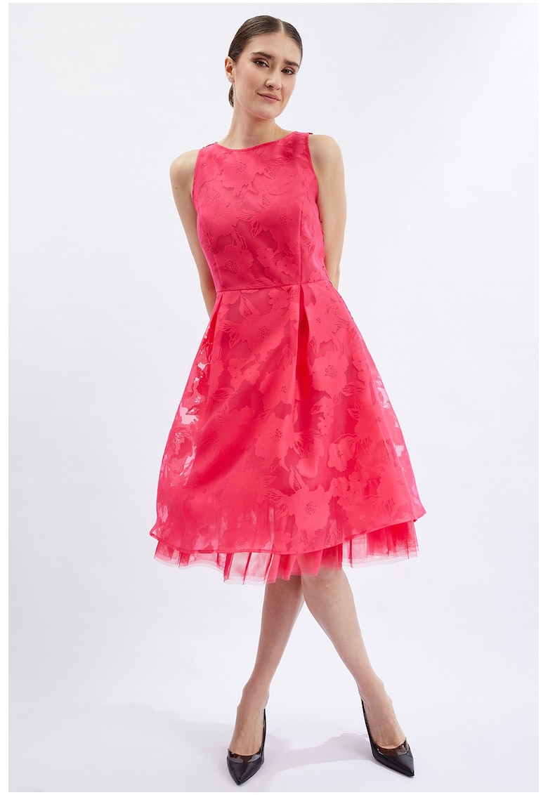 Rochie de dantela cu tul - Roz aprins