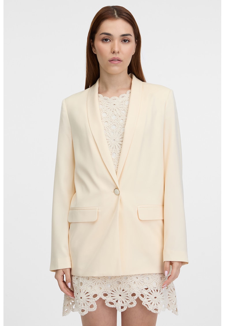 Sacou cu buzunar cu clapa frontal - Galben pal