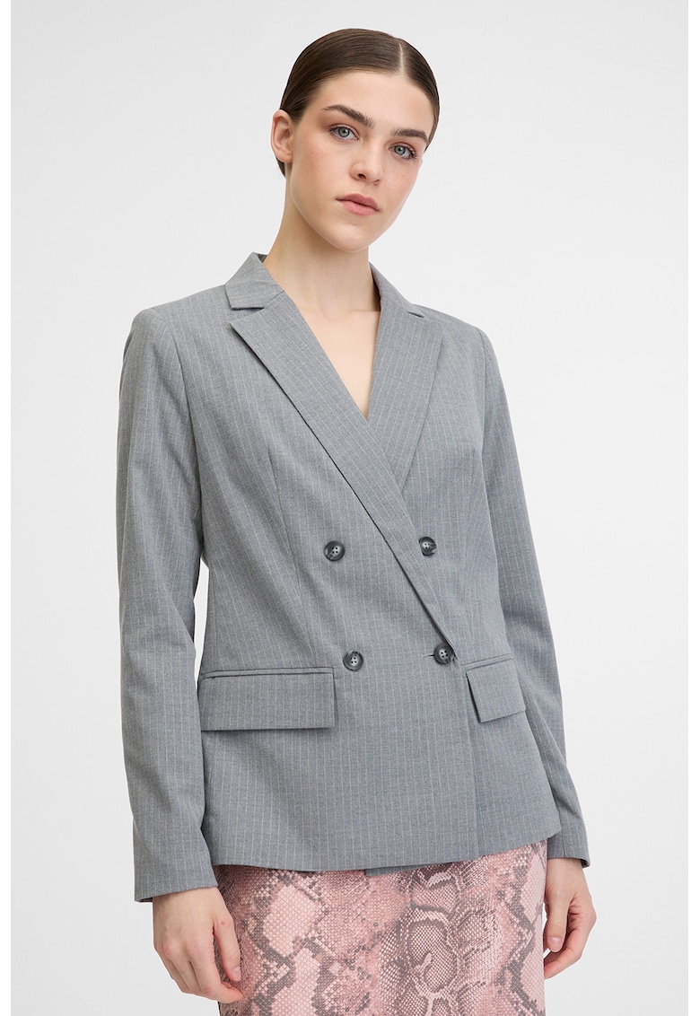 Sacou cu doua randuri de nasturi - Gri melange