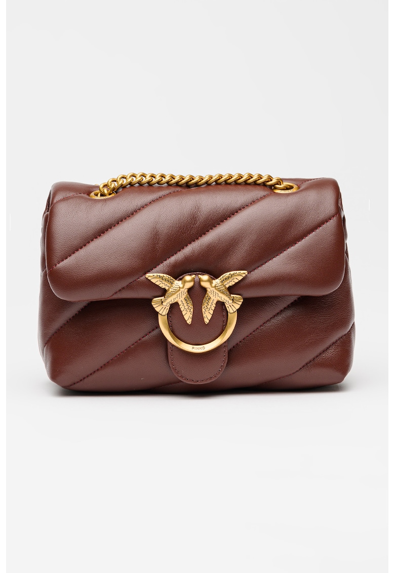 Geanta crossbody de piele Love Puff - Visiniu