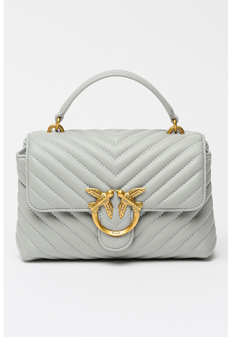 Geanta crossbody de piele Love Lady - Gri marmorat