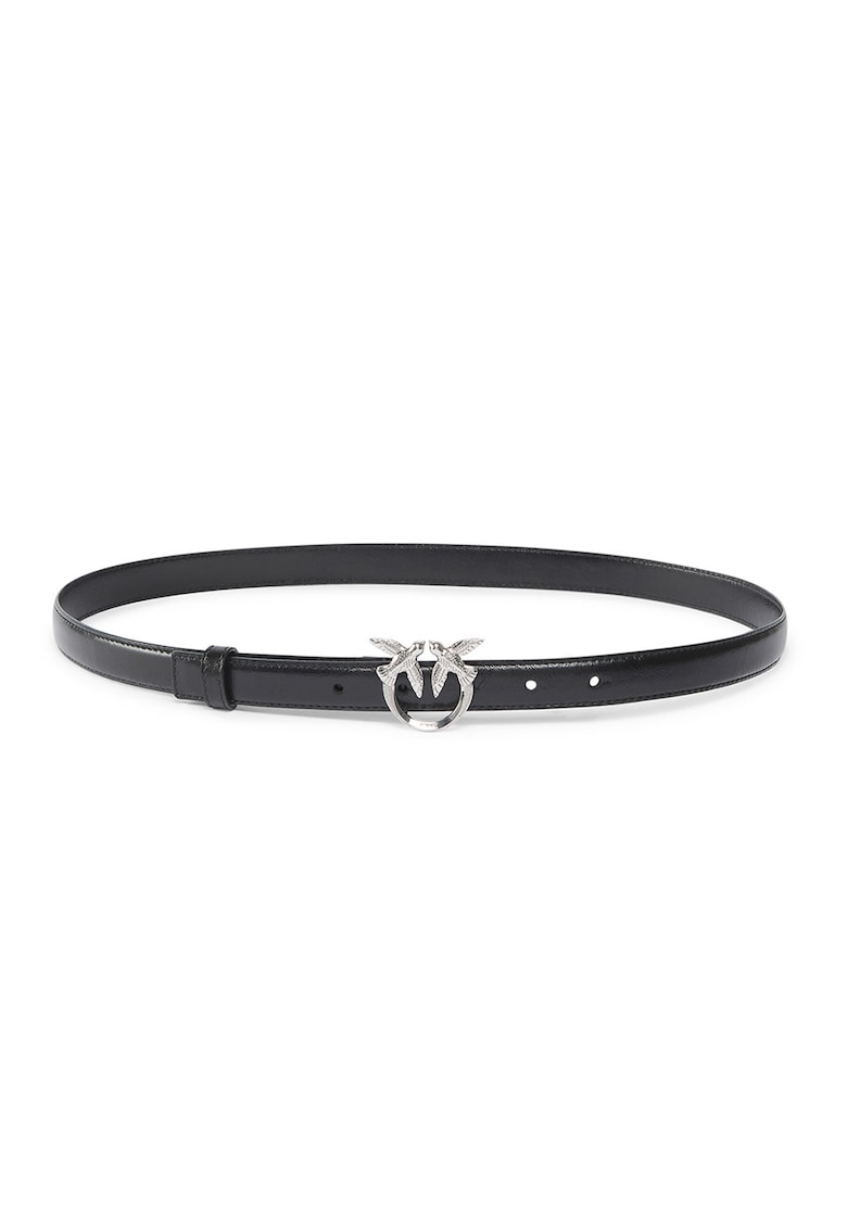 Curea subtire din piele Love - Negru