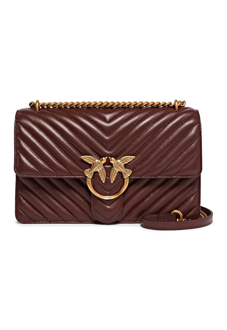 Geanta crossbody de piele Love One Classic - Visiniu