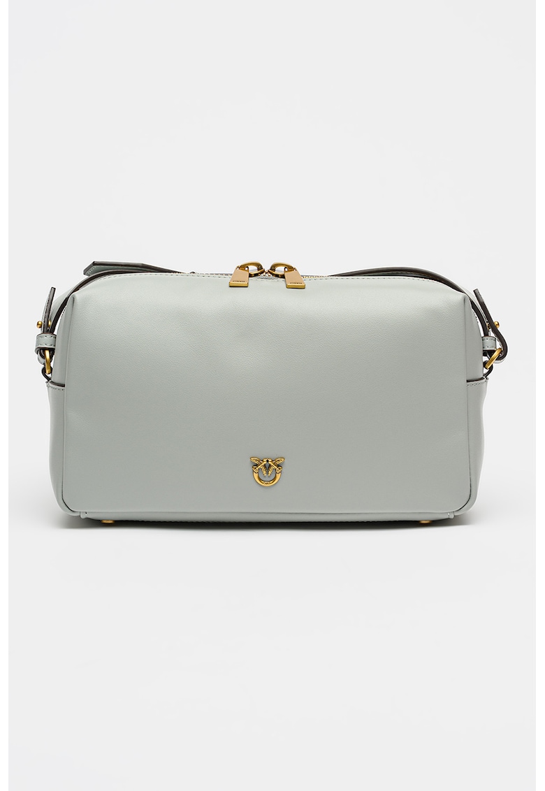 Geanta crossbody uni de piele - Gri antichizat