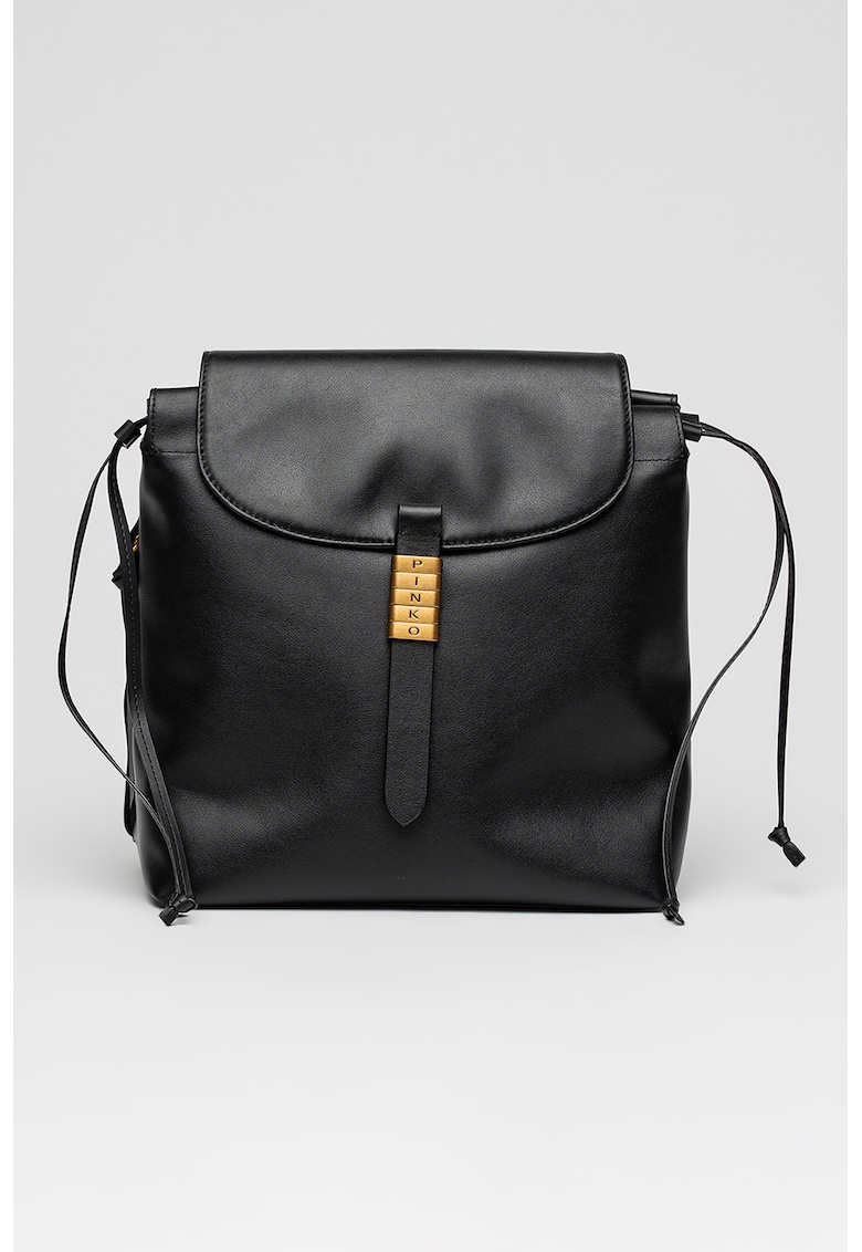 Rucsac de piele cu bareta ajustabila - Negru antracit