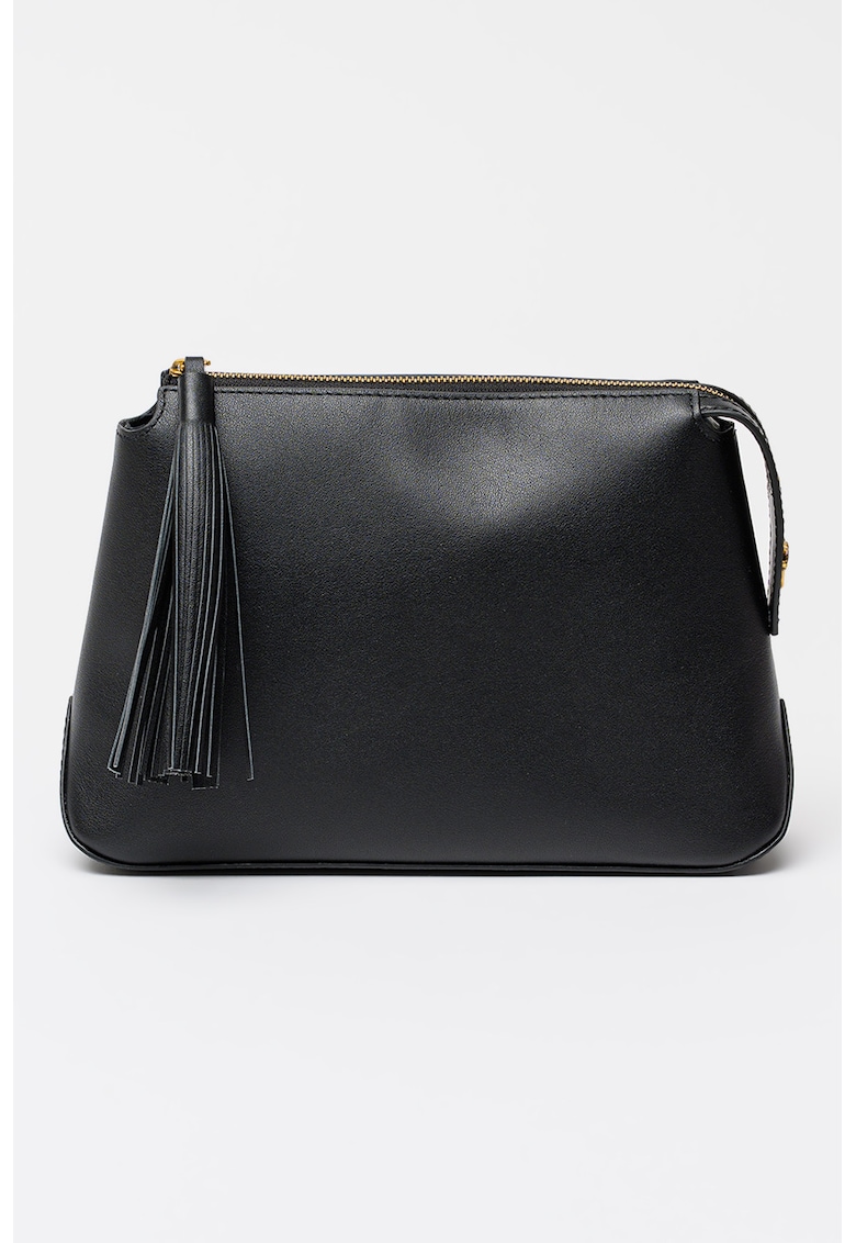 Geanta de piele cu maner si canaf - Black Onyx