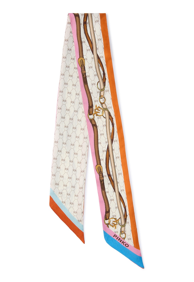 Esarfa din amestec de matase cu model - Multicolor