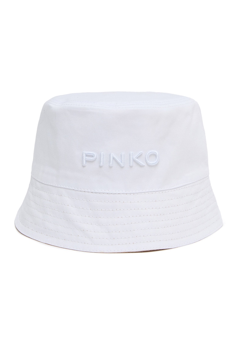 Palarie bucket cu logo brodat - Alb optic