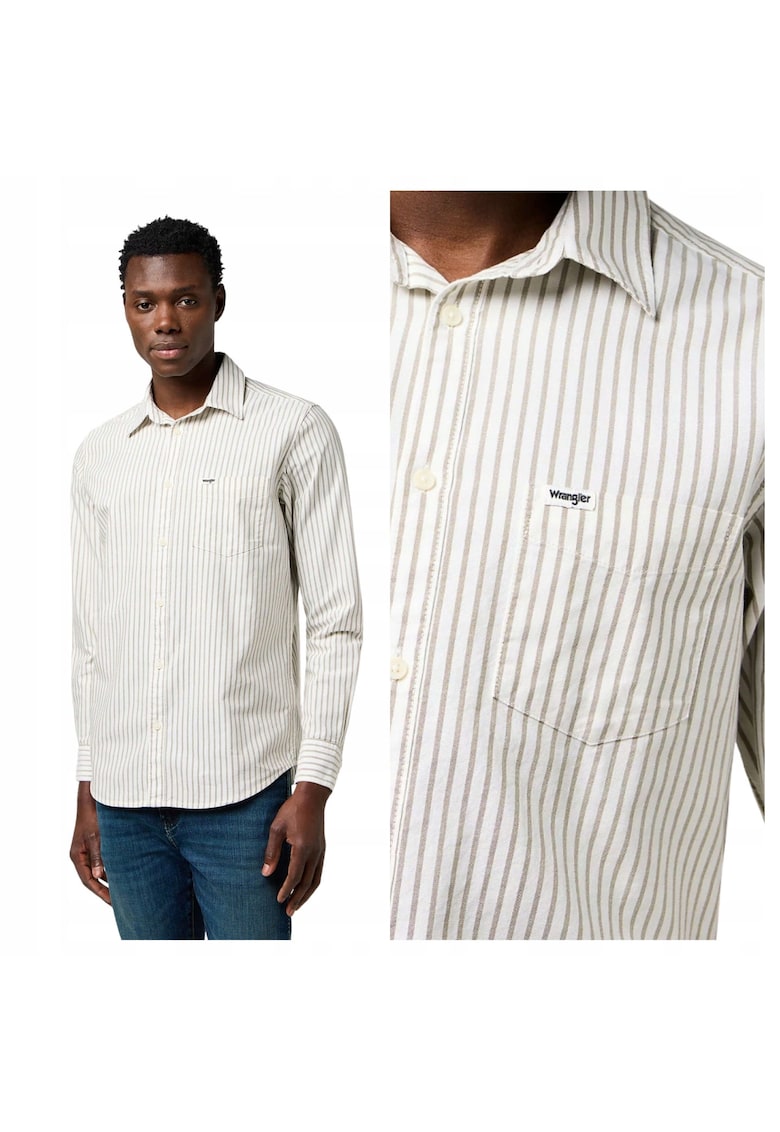 Camasa Barbati - 1 PKT Shirt - Regular Fit - Maneci Lungi - Cu Nasturi - Design Clasic - Bumbac - Verde