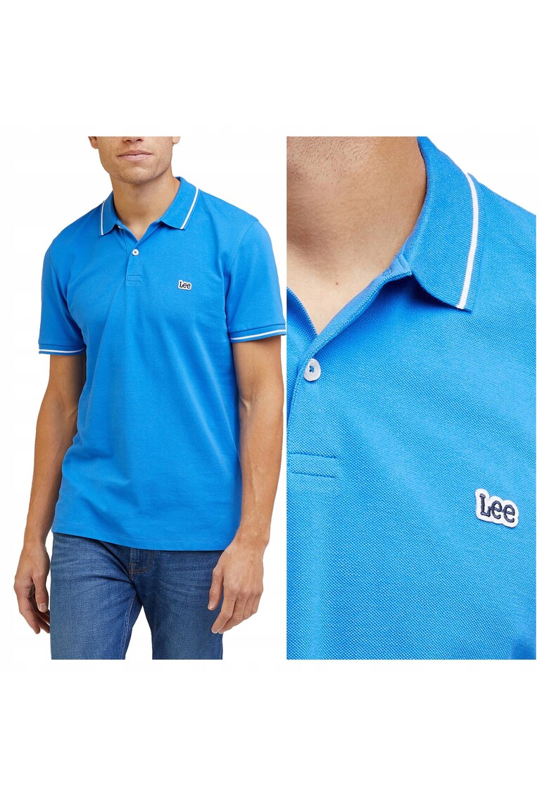 Tricou Polo Barbati - Pique Polo - Regular Fit - Maneci Scurti - Cu Nasturi - Design Clasic - Bumbac - Marime M - Albastru