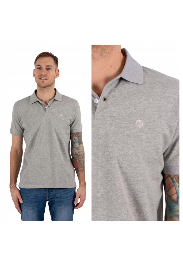Tricou Polo Barbati - Tyler Polo - Regular Fit - Maneci Scurti - Cu Nasturi - Design Clasic - Bumbac - 2XL - Gri
