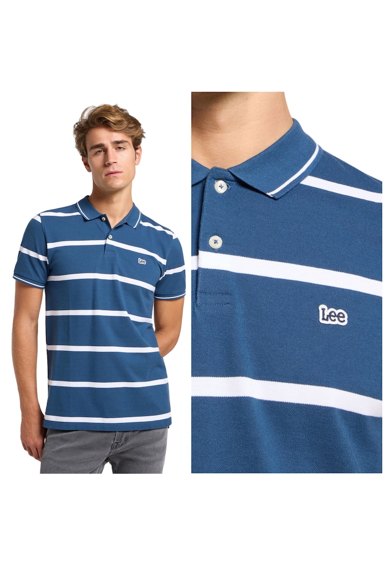 Tricou Polo Barbati - Pique Polo - Regular Fit - Maneci Scurti - Cu Nasturi - Design Clasic - Bumbac - Marime M - Albastru