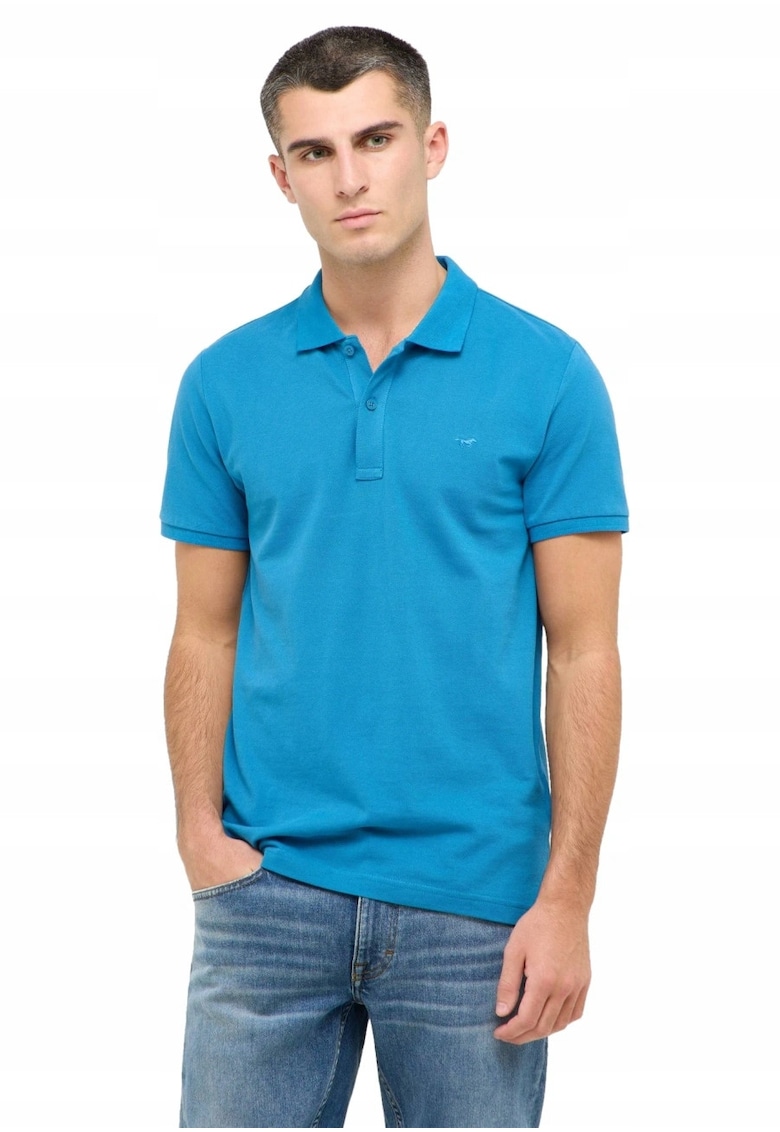 Tricou Polo Barbati - Pierre - Regular Fit - Maneci Scurti - Cu Nasturi - Design Clasic - Bumbac - Albastru - Albastru
