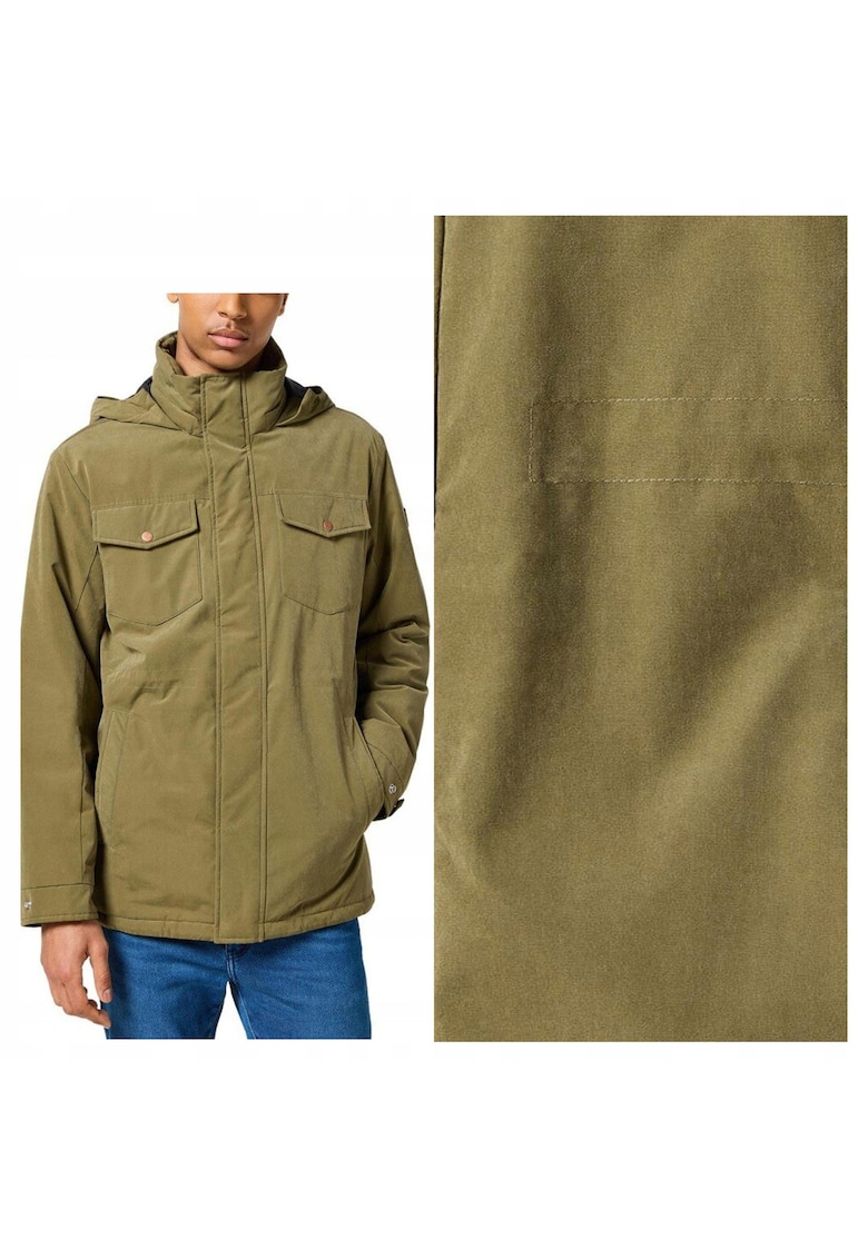 Jacheta Barbati - Winter Jacket - Regular Fit - olDesign Clasic - Cu Gluga - Fermoar - Bumbac - Verde - Verde