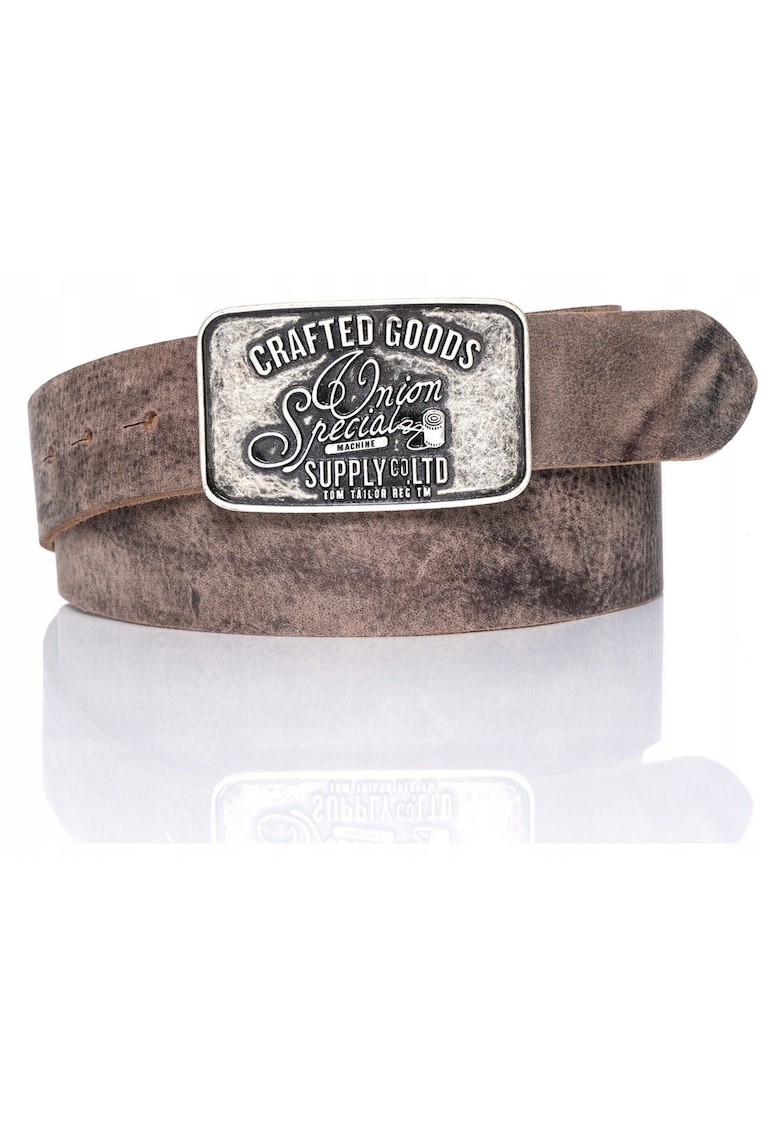 Curea barbati - cu catarama metalica - 100% piele naturala - maro - 85 cm