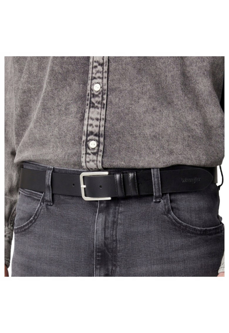 Curea barbati - Slim Belt - 100% Piele Naturala - Negru - 90cm