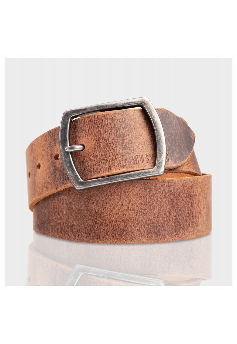 Curea barbati - 100% piele naturala - catarama metalica - maro - 105 Cm