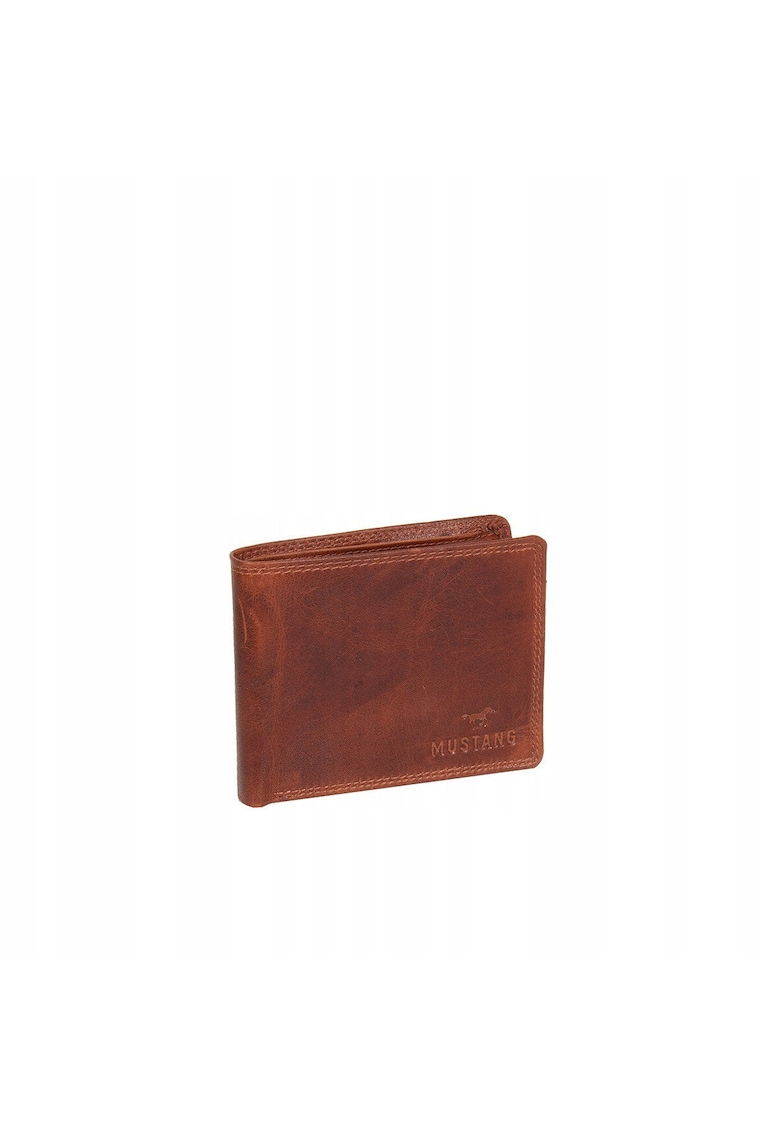 Portofel Barbati - Udine Wallet - Fara Inchidere - Mai Multe Buzunare - Cu Logo - Design Clasic - 100% Piele Naturala - Dimensiune Universala - Maro