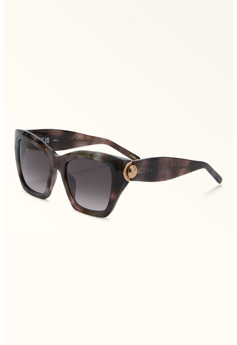 Ochelari de soare cat-eye cu lentile in degrade - Maro/Gri