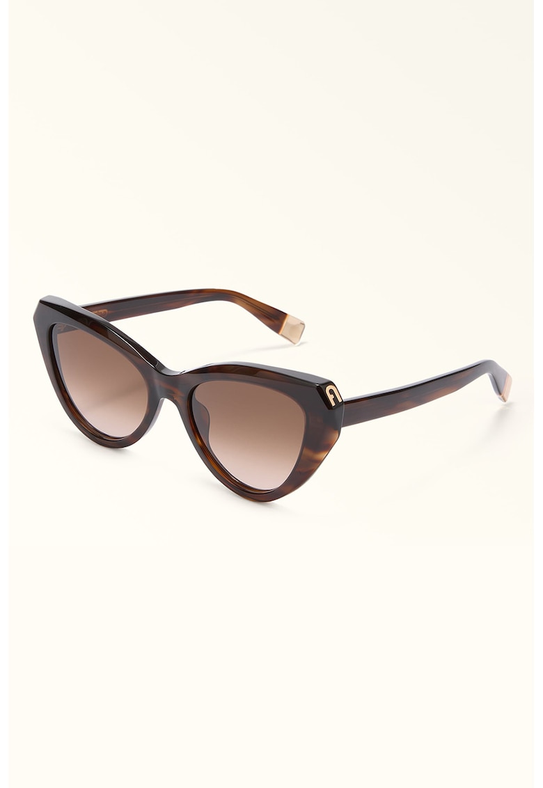 Ochelari de soare cat-eye cu lentile degrade - Auriu/Maro