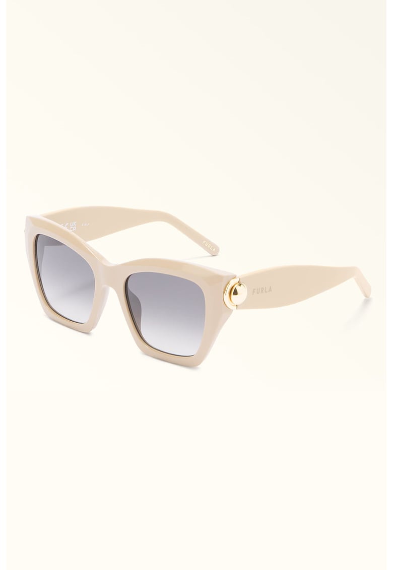 Ochelari de soare cat-eye cu lentile in degrade - Auriu/Crem