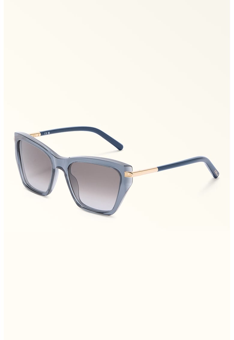Ochelari de soare cat-eye - Auriu/Albastru prafuit