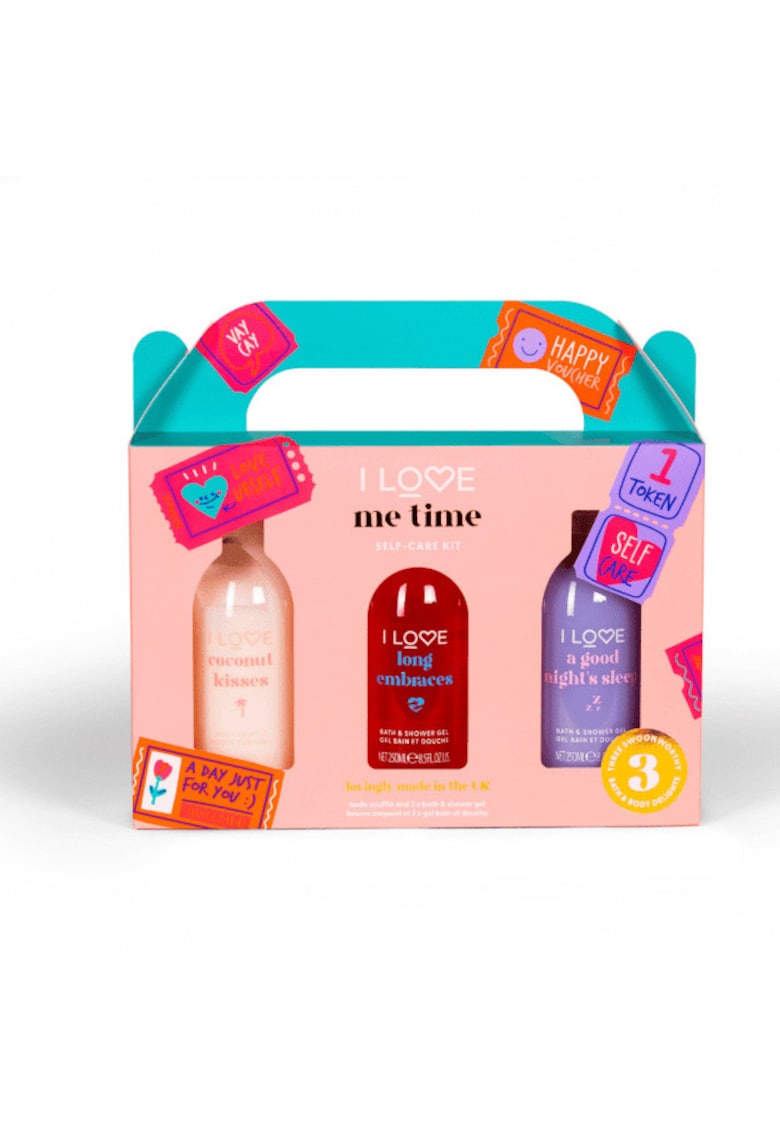 Set Me Time: Gel de dus - 250 ml + Lotiune de corp - 250 ml + Spuma de baie - 250 ml