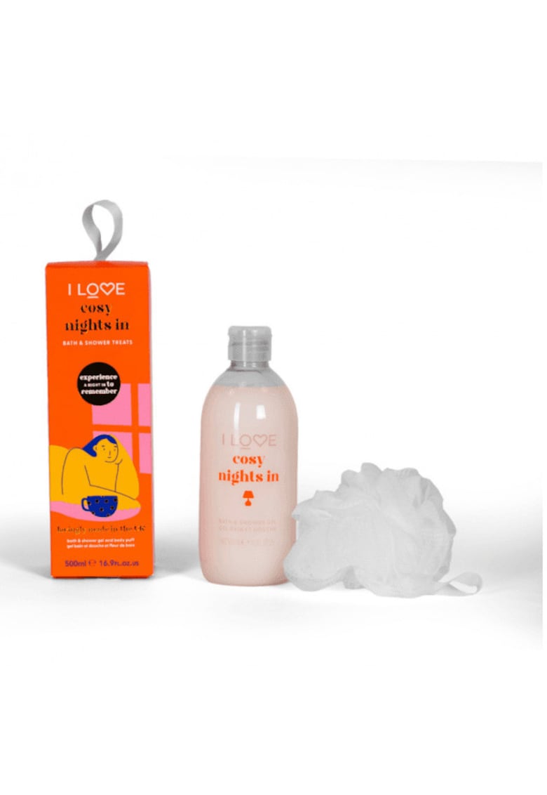 Set Cosy Nights: Gel de dus - 500 ml + Puf de dus