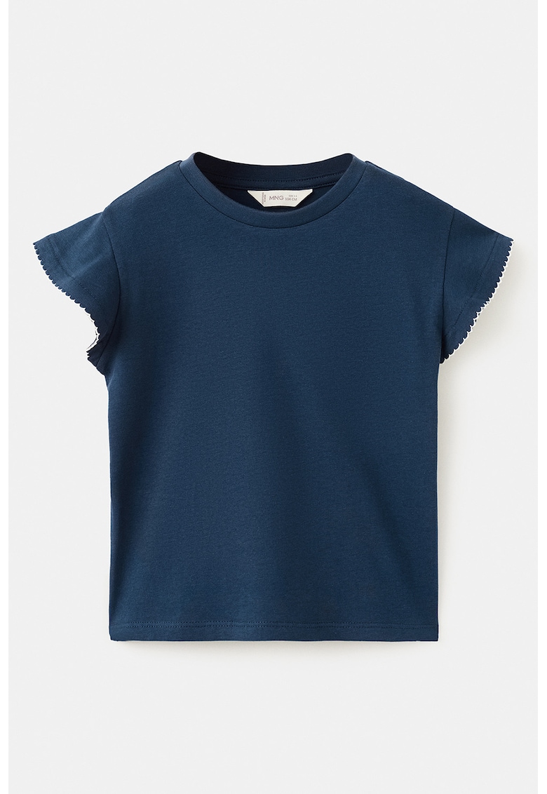 Tricou uni de bumbac - Bleumarin