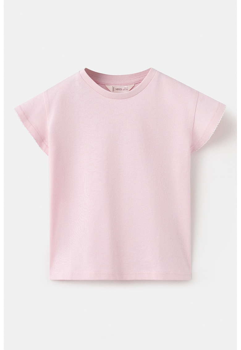 Tricou uni de bumbac - Roz prafuit