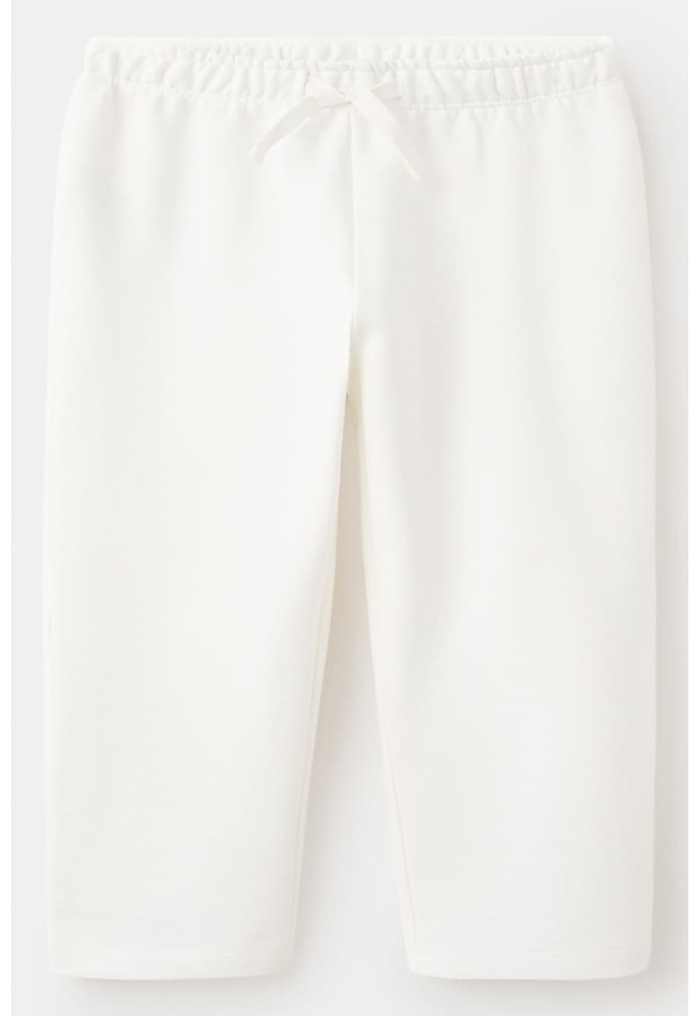 Pantaloni drepti de bumbac cu buzunare - Alb murdar