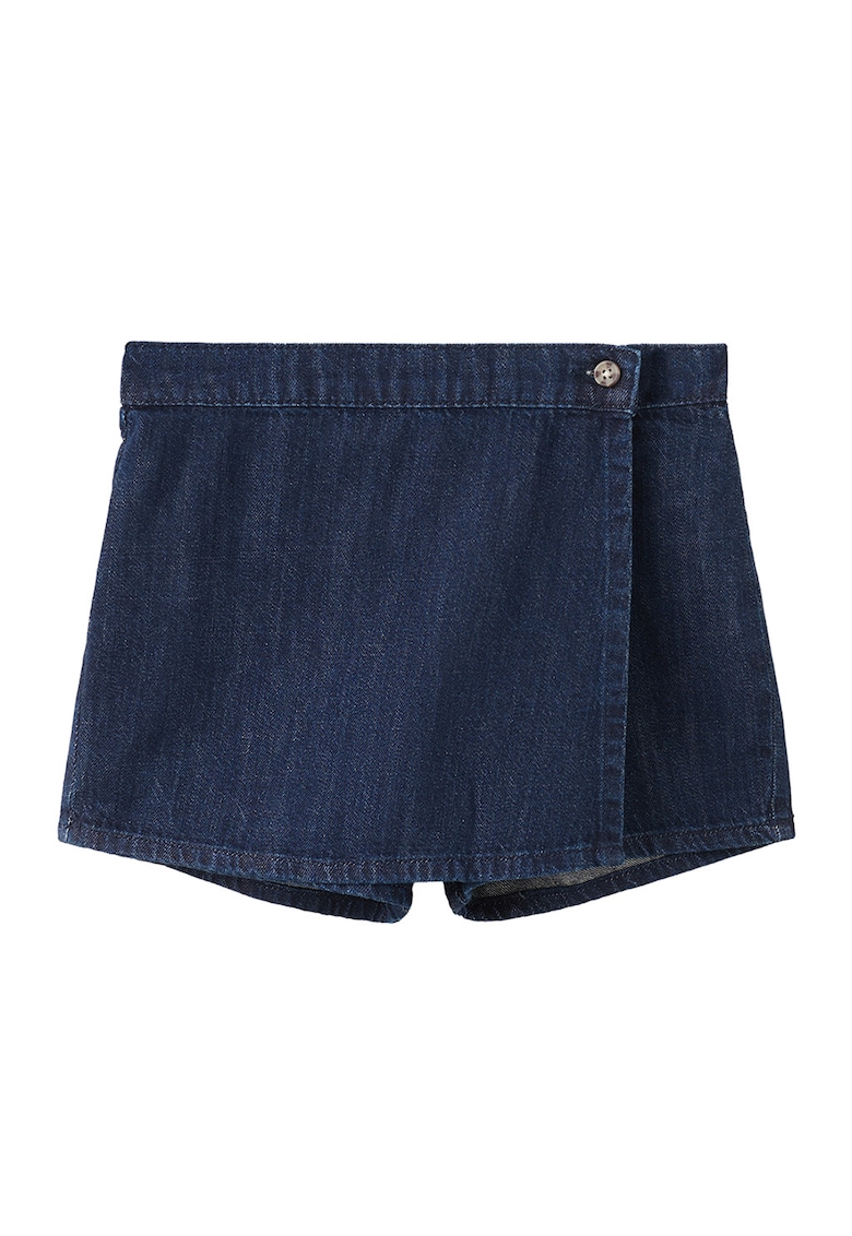 Fusta-pantalon scurta din denim - Bleumarin