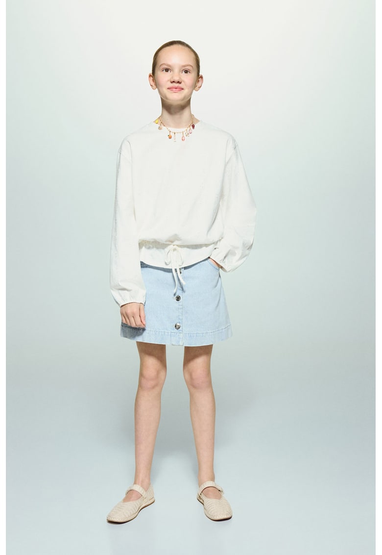 Fusta mini din denim cu talie ajustabila - Albastru deschis