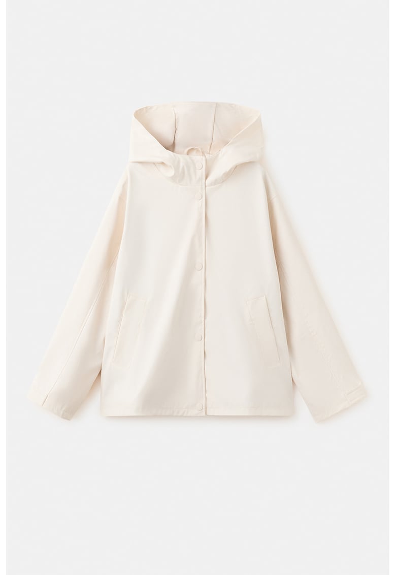 Jacheta cu gluga si buzunare laterale - Bej deschis