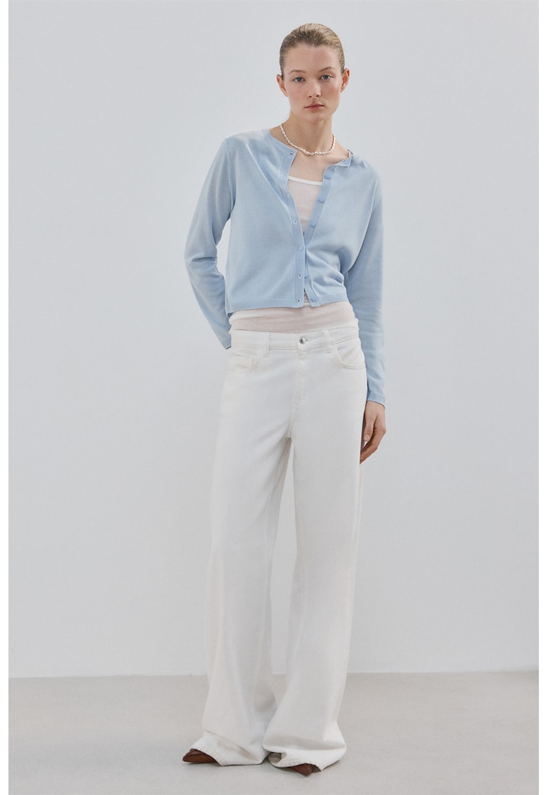Cardigan din amestec de lyocell - Albastru pastel