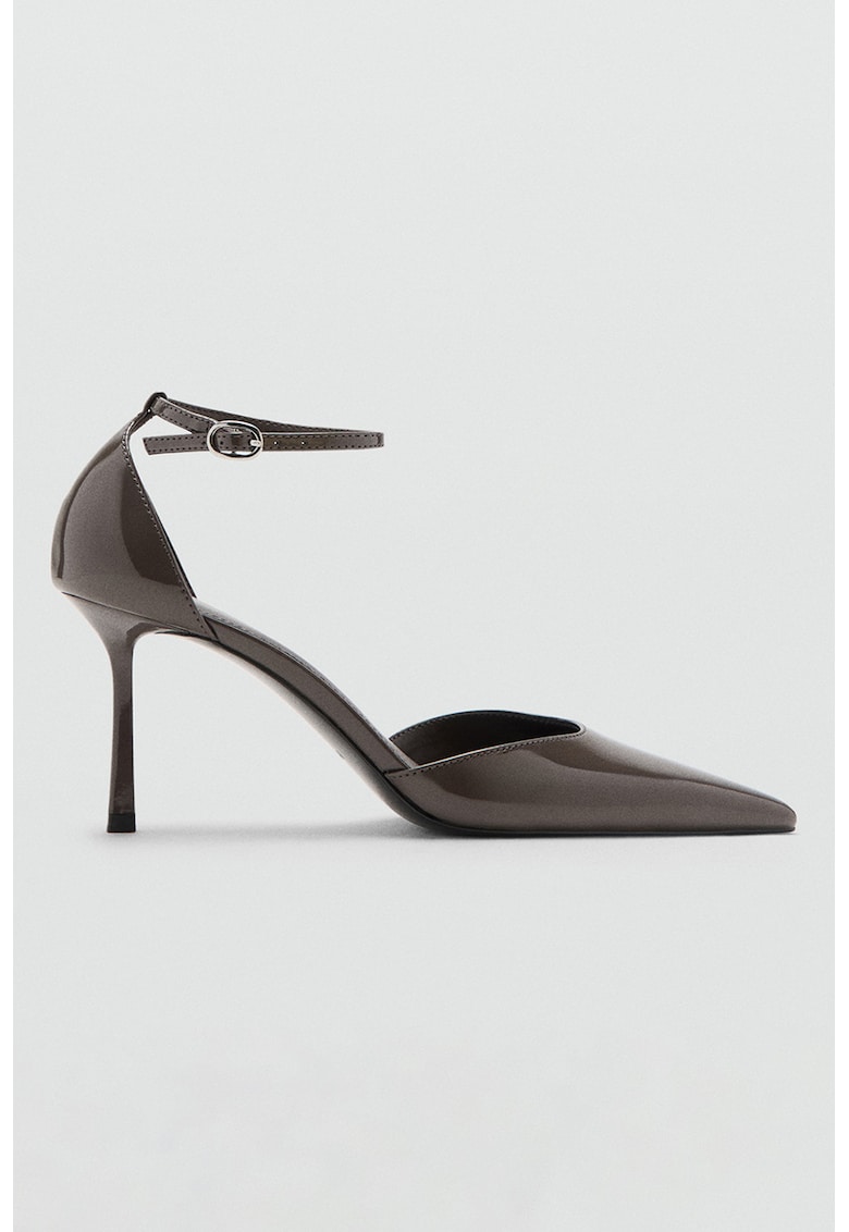 Pantofi stiletto cu bareta pe glezna - Gri inchis