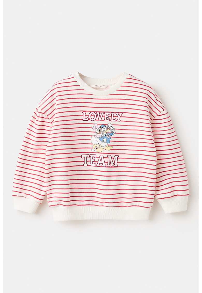 Bluza de trening cu imprimeu Daisy&Donald Duck - Rosu/Crem