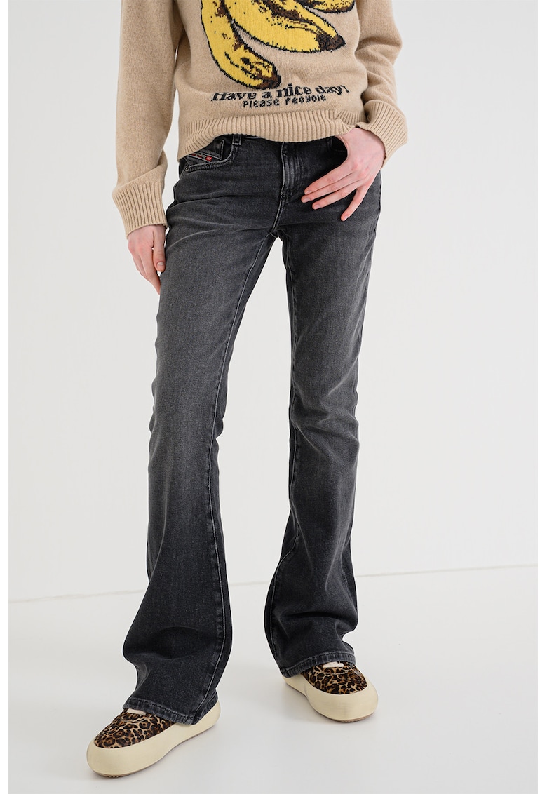 Blugi cu croiala bootcut si talie medie 1969 D-Ebbey - Negru stins