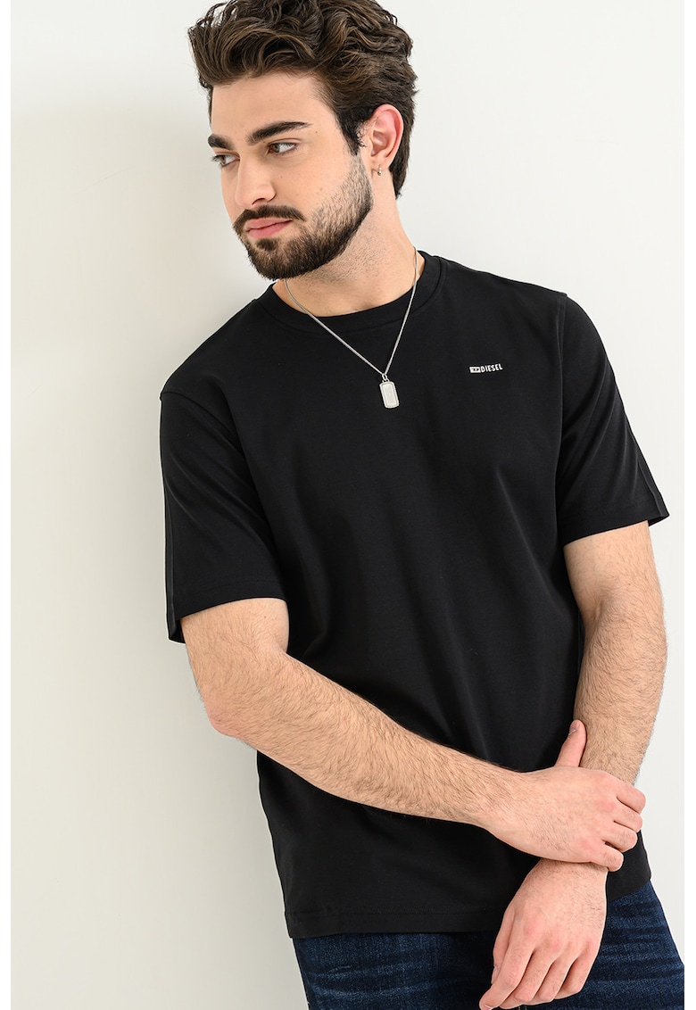 Tricou cu logo metalic Adjust - Negru/Argintiu