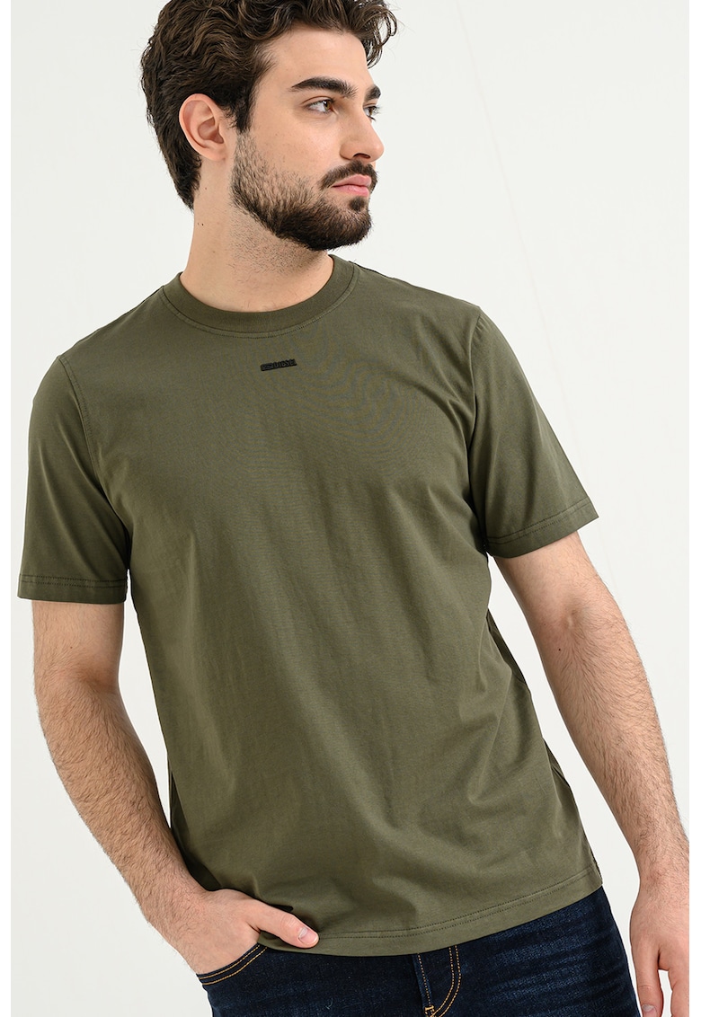 Tricou cu decolteu la baza gatului Adjust - Kaki inchis
