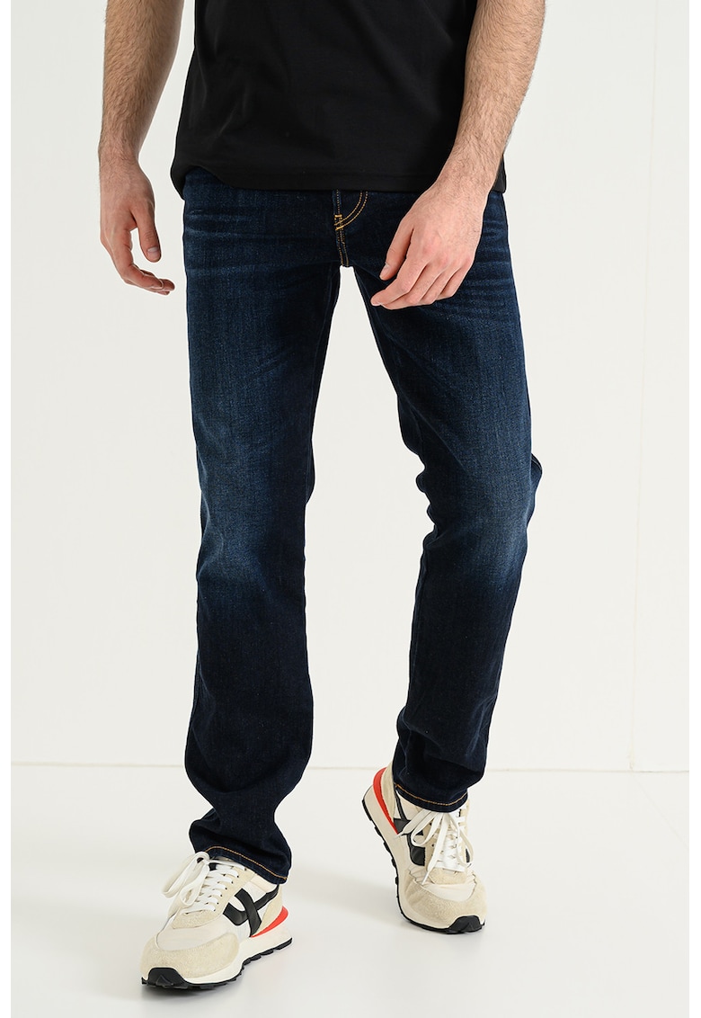 Blugi slim fit cu nasturi Vyl - Bleumarin