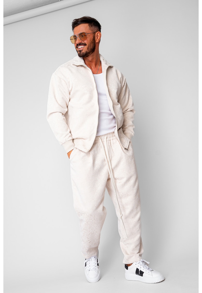 Set Jacheta cu fermoar si Pantalon lung drept Beige 20131 - Bej