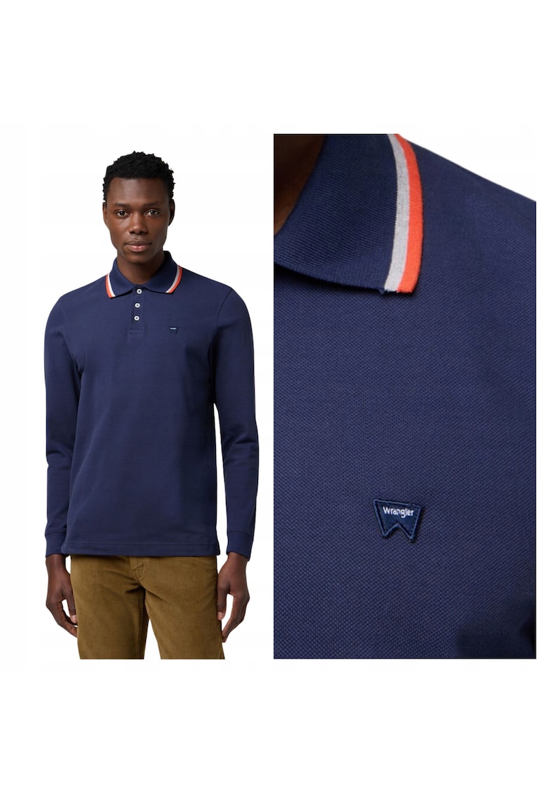 Tricou Polo Barbati - LS Polo Shirt - Regular Fit - Maneci Scurti - Cdwqfu Nasturi - Design Clasic - Bumbac - Albastru - Albastru