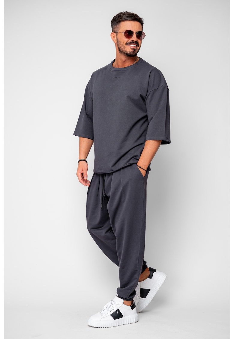 Set Flex Tricou Oversized si pantalon Baggy Grey Anthracite 20007