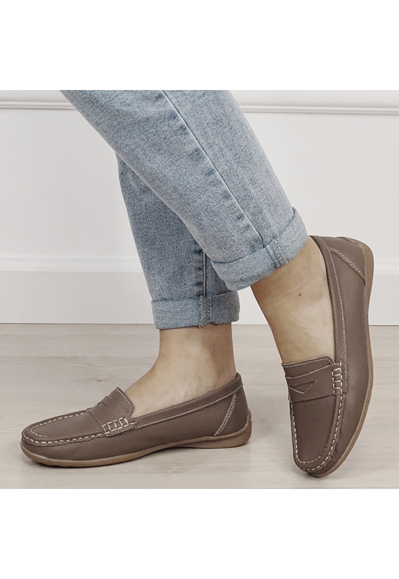 Mocasini maro din piele naturala 5128 M4 19303 - Maro