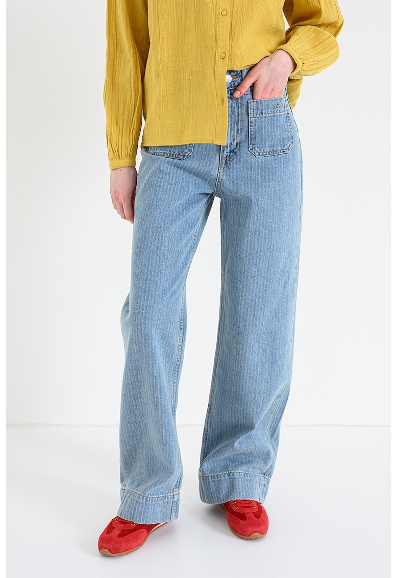 Blugi drepti cu talie medie Lexa - Albastru deschis