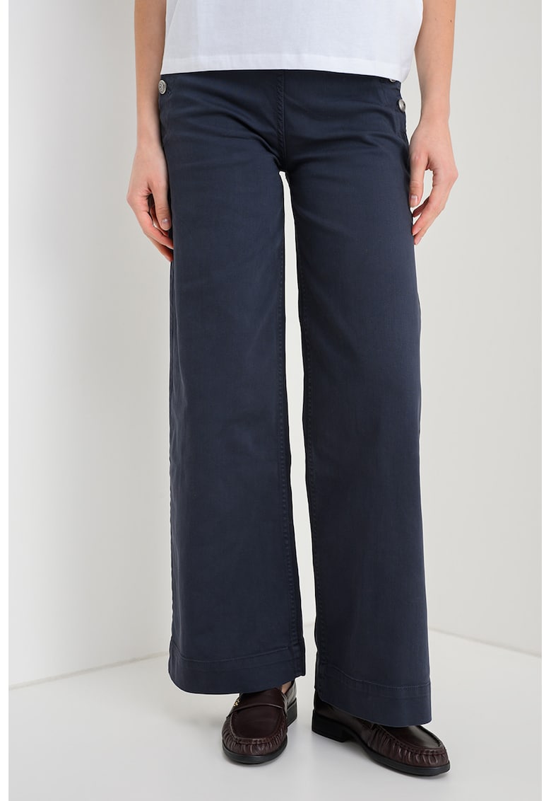 Pantaloni cu croiala ampla si nasturi Fergy - Albastru ultramarin