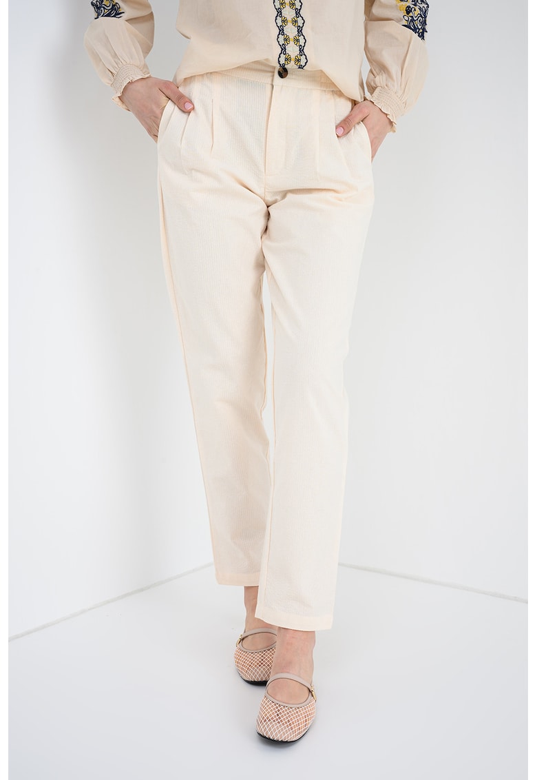 Pantaloni chino de bumbac Flavia - Galben pal